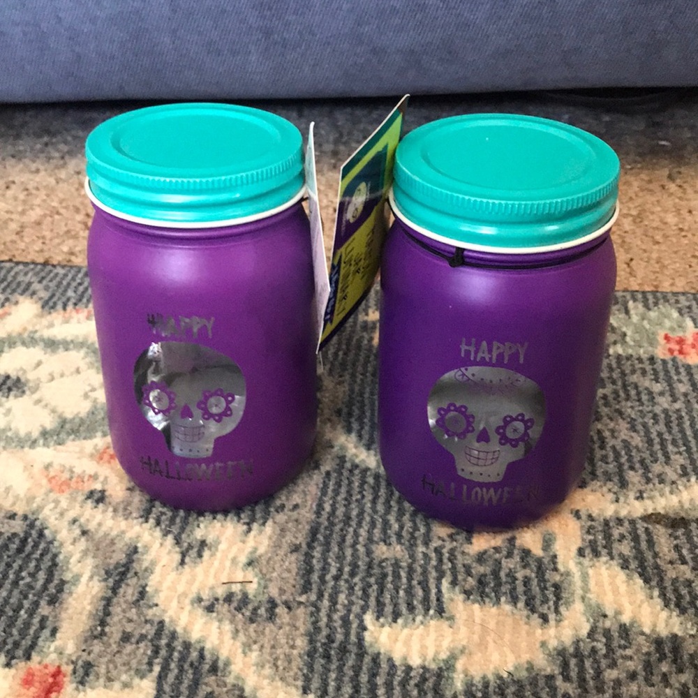 Happy Halloween Mason Jar Luminary Set of 2